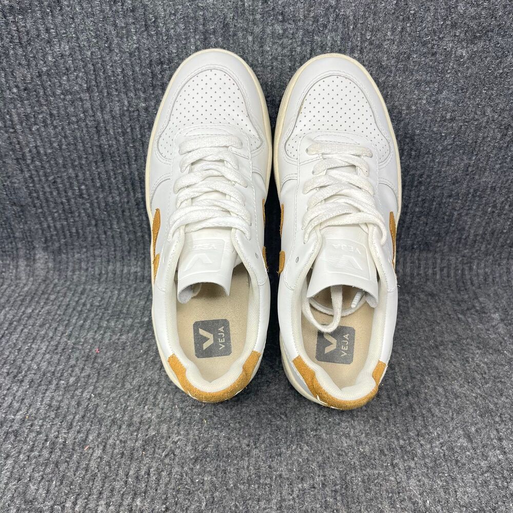 Veja V-10 Extra White Camel Brown Leather Sneakers Low Top Women’s 7 US - Picture 7 of 8